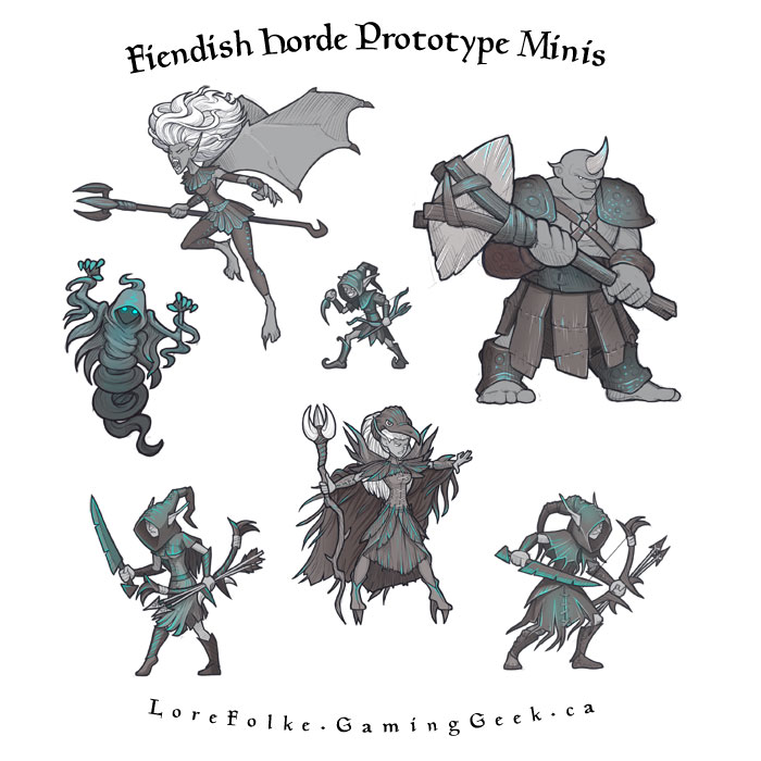 JoeNittoly's tweet photo. Prototype paper minis of the Fiendish Horde, the primary faction of villains in LoreFolke: Epic-sized Adventures for Faery-sized Heroes roleplaying game.
#ttrpg #minis #illustration #indiedev https://t.co/i3QbTuuNPR