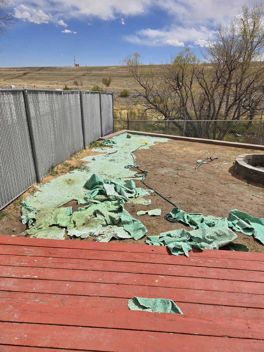 TripleMson's tweet photo. Whelp lesson learned! Do not buy Growtrax if you live in a windy state like Wyoming 1500sqft wasted and $500 down the drain, even after soaking for 1.5 hours. @Growtraxgrass https://t.co/qv7ONAwt8H