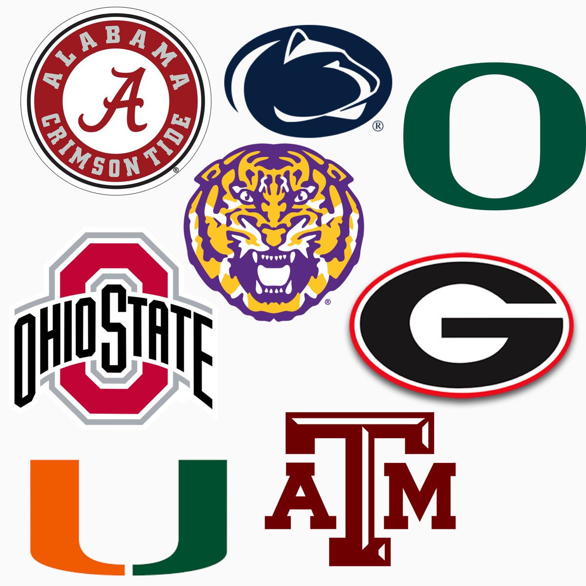 CollegeFBonX's tweet photo. Colleges with a first round draft pick in back to back seasons! https://t.co/dC6Mc0C791