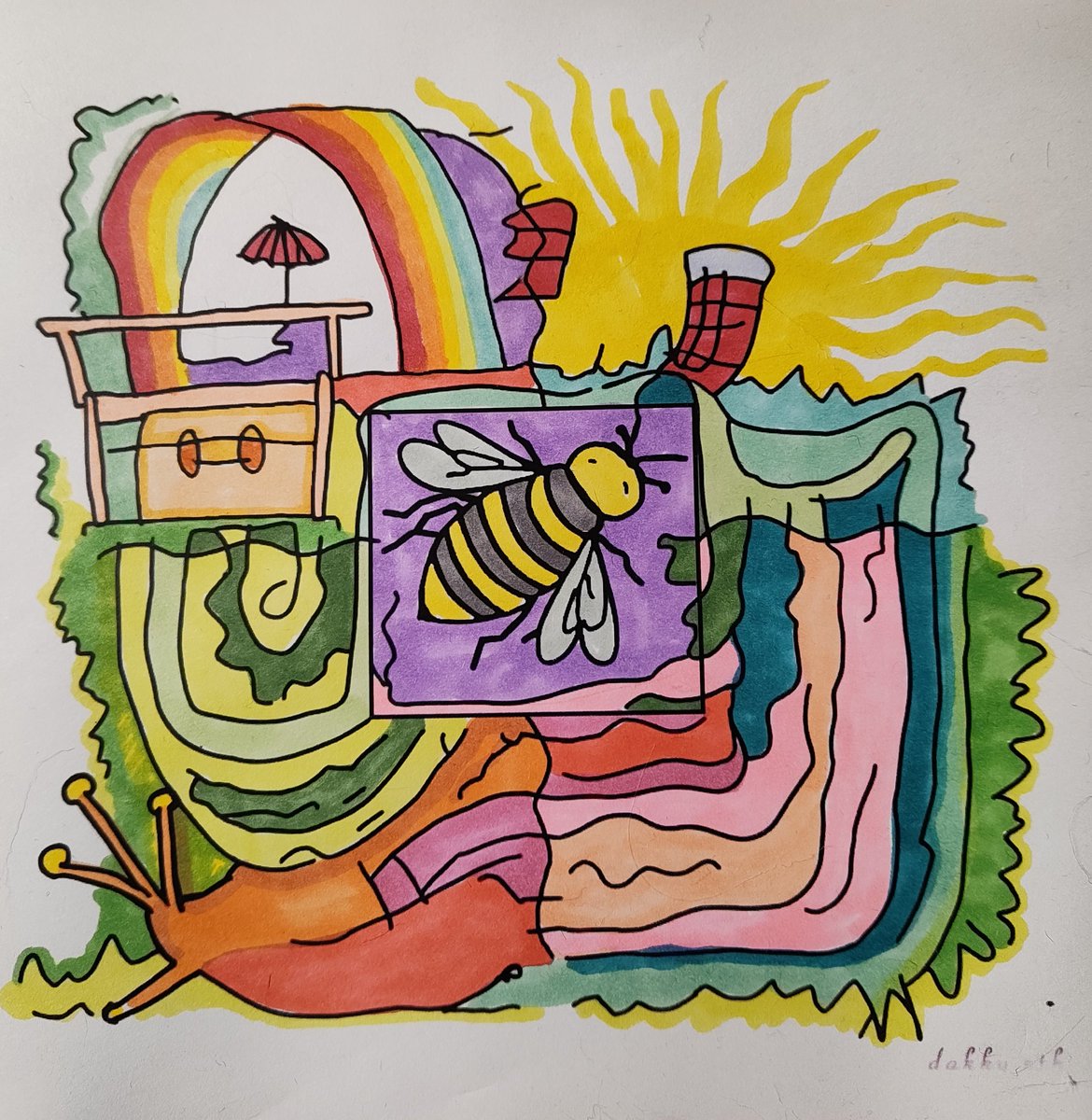 A little color for your Friday🌈

Some days you’re the bee
Most days you’re the snail
Either way… you’re still in it
That’s more than most

Keep going...❤️❤️✨
<a href="/Brutally_Raw/">Brutally Raw</a> <a href="/DakkyBear/">dakky.eth 🍌</a>