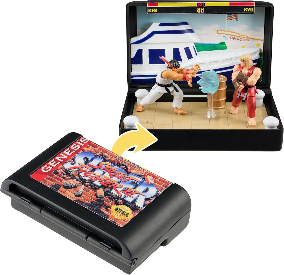 1UpGaming_GG's tweet image. Styled after the classic Super Street Fighter II game, this retro playset delivers a roundhouse kick of ‘90s nostalgia straight to your display shelf.

On sale now: amzn.to/4859ySB

#RetroGaming #StreetFighter #GameDev
