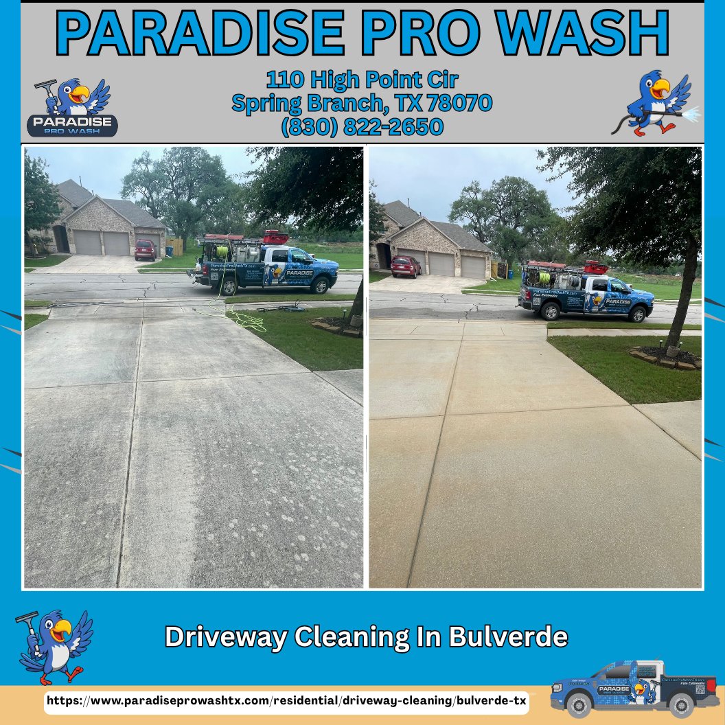 ParadiseProTX's tweet image. Driveway Cleaning in Bulverde, TX - Paradise Pro Wash

paradiseprowashtx.com/residential/dr…

Paradise Pro Wash
110 High Point Cir
Spring Branch, TX 78070
(830) 822-2650

google.com/maps/place/Par…

#PressureWashing #PressureWashingBulverde #DrivewayCleaning #DrivewayCleaningBulverde