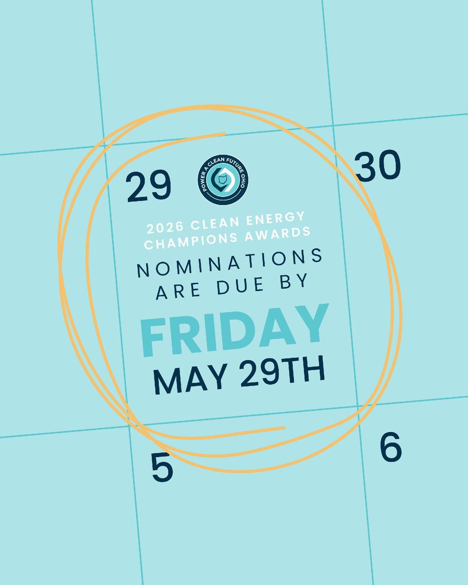 PoweraCleanOH's tweet photo. Nominations are now open for the Clean Energy Champions Awards in Columbus! 

Check out the award categories, then nominate a community, local leader, or staff member by May 29th: https://t.co/zVhQSYhHEI https://t.co/Z2eyi5TslH
