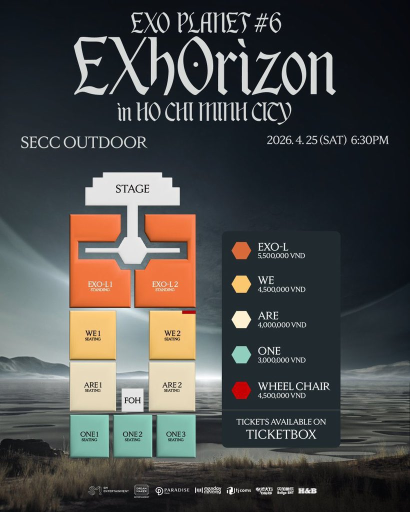 TicketHub100's tweet image. WTS
&amp;lt;EXO PLANET #6 - EXhOrizon&amp;gt; Concert Tour in Ho Chi Minh City🇻🇳

• 2x EXO-L1
• 2x WE2 SEATING 
• 2x ARE2

Foreigners too ok
Dm me if interested📩 

#EXhOrizon_in_HCM
 #DOHKYUNGSOO #KAI #SEHUN #EXO #엑소
#EXO #EXhOrizon #EXhOrizon_in_VIETNAM