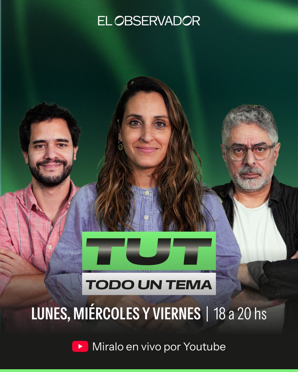 ObservadorUY's tweet image. ¡En breves arrancamos!

Hoy en #TUT con @carodelisa, @LeoPereyra5 y @DiegoCayota.

No te lo pierdas 👇
youtube.com/live/S-vAA5c6M…
