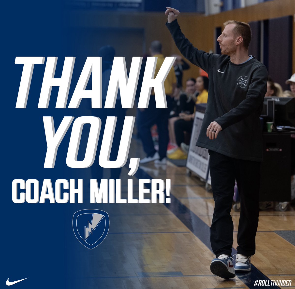 mccathletics's tweet photo. Thank you, Coach Miller! 

We are appreciative for all your contributions to @wbasketballMCC, our athletic department, and Manhattan Christian College! ⚡️🏀

#RollThunder https://t.co/XcELZn6Uo1