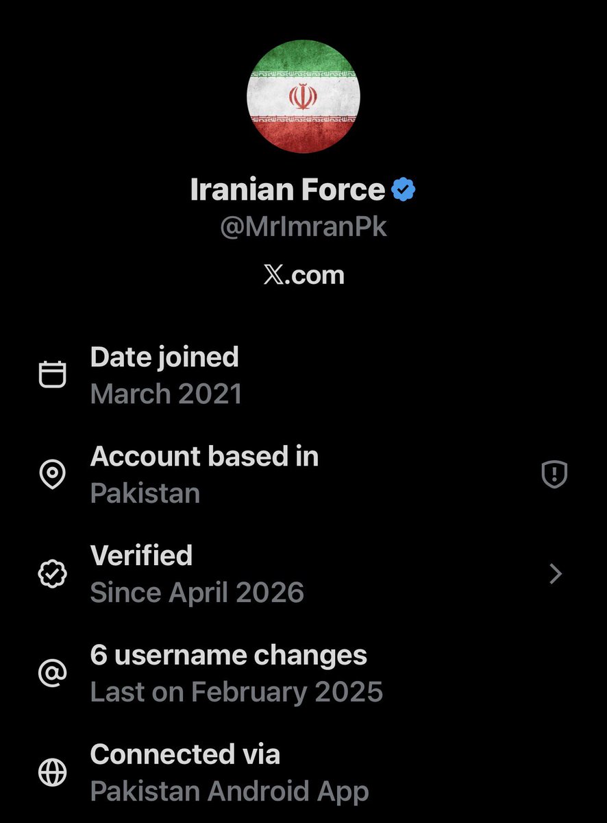 vengefulbullet's tweet image. PSA: if you see THIS account, it isn’t based in Iran, and only got verified this month. Watch for misinformation! 
#Iran #Israel #war #misimformation