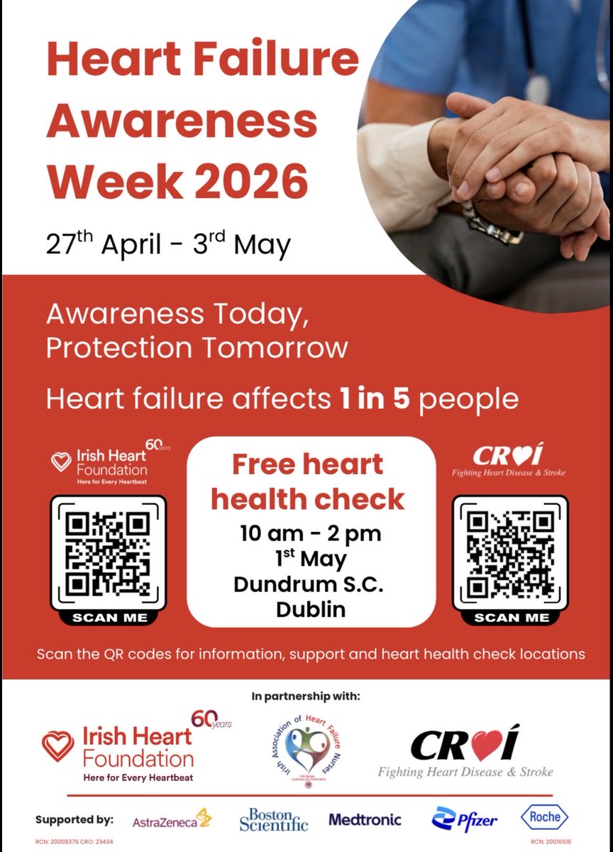 IAHFNurses's tweet photo. And don’t miss it, the @Irishheart_ie mobile health unit is at Dundrum Shopping Centre Friday 1 May. Emma Brennan will be on hand to answer questions &amp; share information on heart failure.
Stop by—your heart will thank you ❤️  #AwarenessTodayProtectionTomorrow https://t.co/vTYGyRbLnd