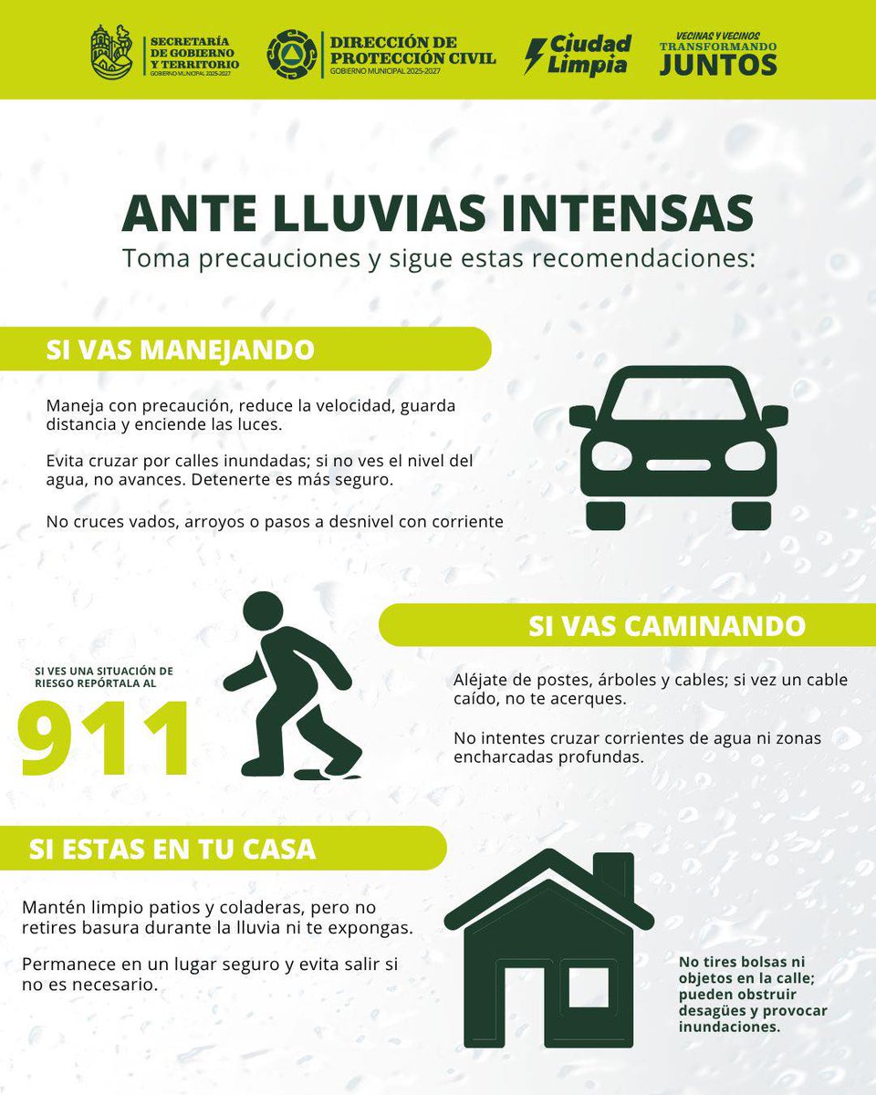 canal13oaxaca's tweet image. #Tips 🌧️⚠️ Protección Civil da a conocer algunas recomendaciones ante las lluvias intensas.

#NotitreceOaxaca
