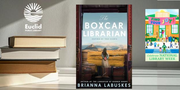 EuclidLibrary's tweet photo. It's National Library Week, a good time to read books with #library themes. Inspired by true events, "The Boxcar Librarian" is a historical novel about a woman’s quest to uncover a mystery surrounding a converted mining #train library in Montana.
#EPLreads #Libraryweek https://t.co/owQaYddjxx