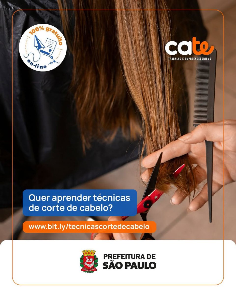 Anota essa ✍️😉

A dica do Cate de hoje é para você que tem um negócio na área da beleza. 💇🏽‍♀️✨

Aprenda cortes básicos de cabelo feminino, técnicas de uso da tesoura, dicas de finalização e muito mais. ✂️

👉 Fique por dentro em: bit.ly/tecnicascorted…