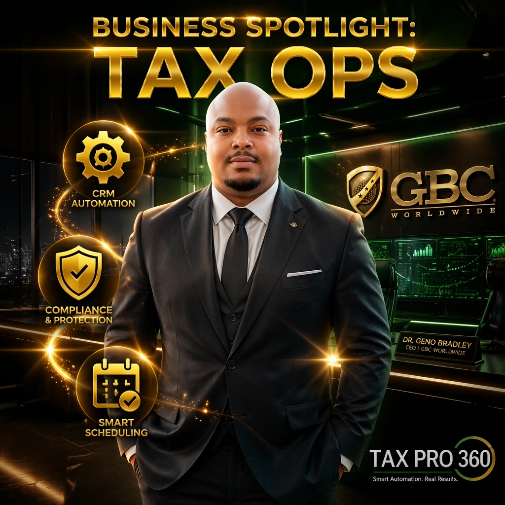 DrGenoBradley's tweet image. Business Spotlight: Tax Ops 🏛️
Stop being a "busy preparer." Build a Professional Command Center with GBC Tax Pro 360: Center &amp;amp; GHL CRM. Scale now.

🚀 GHL Quick Start at GBC University: skool.com/gbc-university…

#TaxSeason #Automation #GHL #TaxPro360