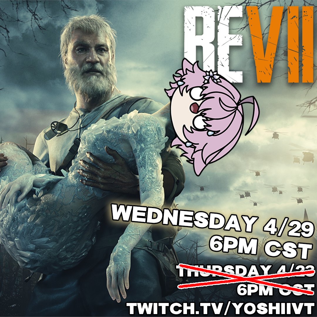 YoshiiVT's tweet image. Moving stream to next Wednesday @ 6PM CST!

my ass is COOKED from the week and hopefully my internet will be back to normal by then as well 🙃

SEE YALL THENNN

twitch.tv/yoshiivt

#Vtuber #ENVtuber