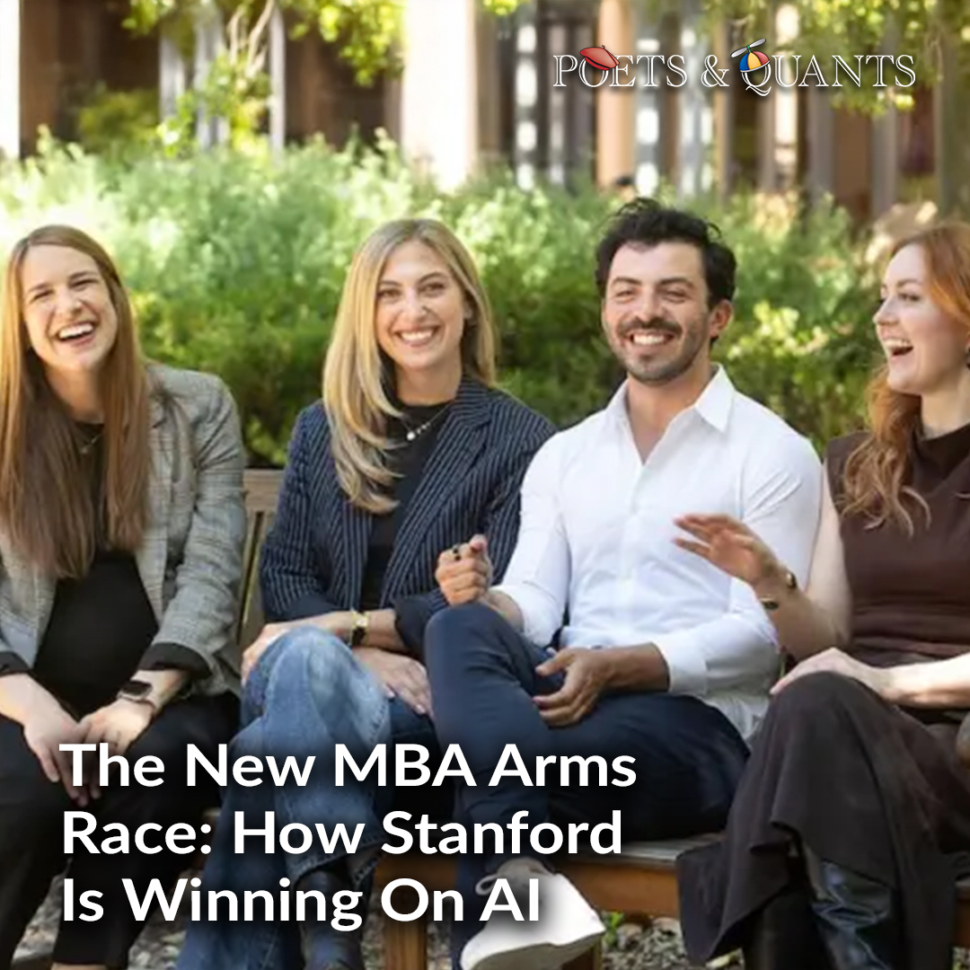 PoetsAndQuants's tweet image. Inside AI@GSB: The student movement transforming Stanford’s MBA experience, part of a tsunami of change triggered by artificial intelligence.

Read More: hubs.la/Q04dph-30

#mba #stanford #bschool #businesseducation #businessschool #ai #gsb