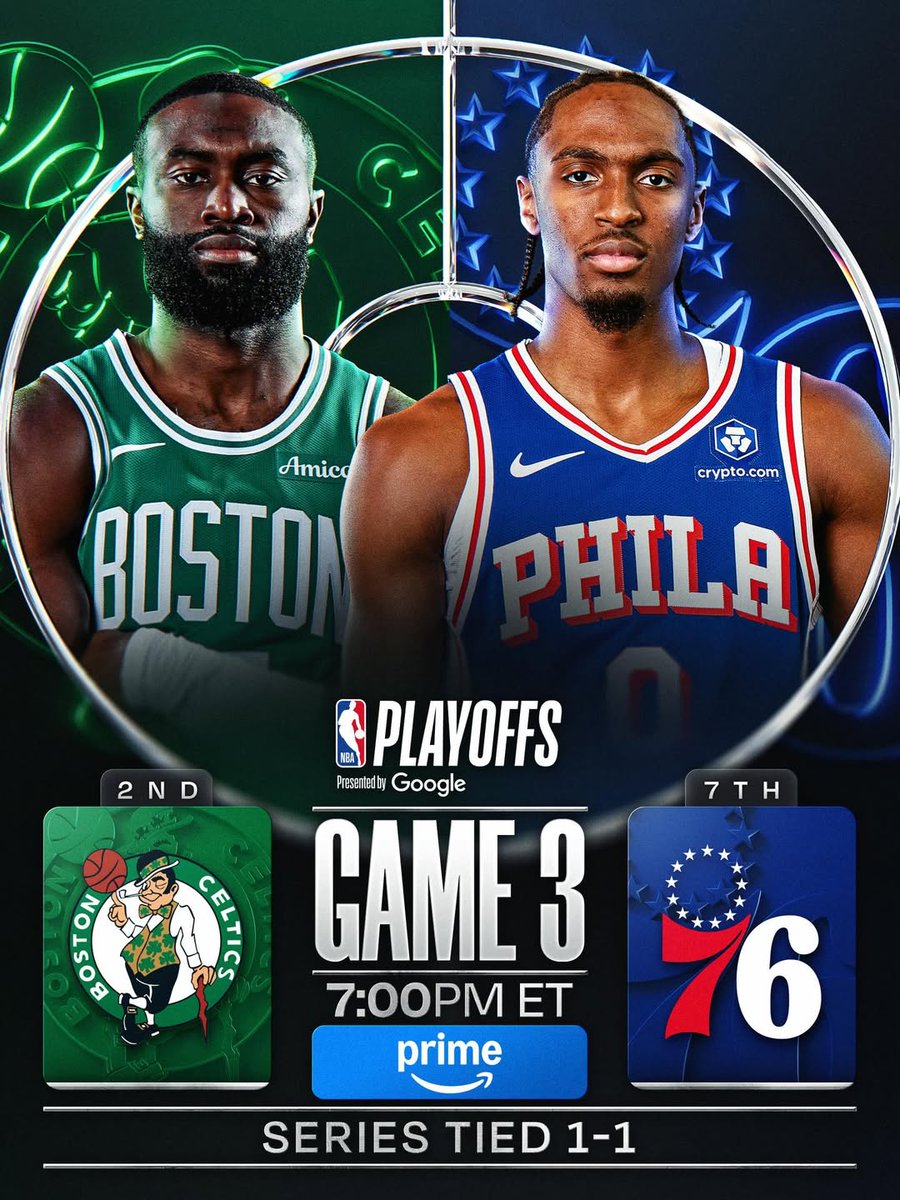 🏀 #NBAPlayoffs | <a href="/celtics/">Boston Celtics</a> (#DifferentHere) vs. <a href="/sixers/">Philadelphia 76ers</a> (#VamosPhilly)
🎙 Relator: <a href="/altamirano45/">Carlos Altamirano</a>
🎙 Comentaristas: <a href="/feragarr/">Fer Aguilera</a>
20:00 🇦🇷🇺🇾🇵🇾
19:00 🇧🇴🇻🇪🇩🇴🇨🇱
18:00 🇨🇴🇵🇪🇪🇨🇵🇦
17:00 🇳🇮🇬🇹🇸🇻🇨🇷🇭🇳🇲🇽
💻📱 <a href="/PrimeVideoLat/">Prime Video LATAM</a>
💻📱 <a href="/PrimeVideoMX/">PrimeVideoMX</a>
💻📱 <a href="/PrimeVideo/">Prime Video</a> 🇺🇲
🤳 #NBAenPrime - #NBAx
Dale RT 🔃