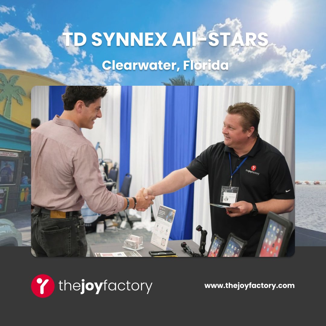 TheJoyFactory's tweet image. They say business is done with a handshake, and there were plenty of those in Florida this week! 🤝

Don’t let the momentum stop:
🚀 Lock in your deal: hubs.ly/Q04drx5W0
🛠️ Test rugged productivity solutions: hubs.ly/Q04drtF_0

#MobilitySolutions  #TDSYNNEX