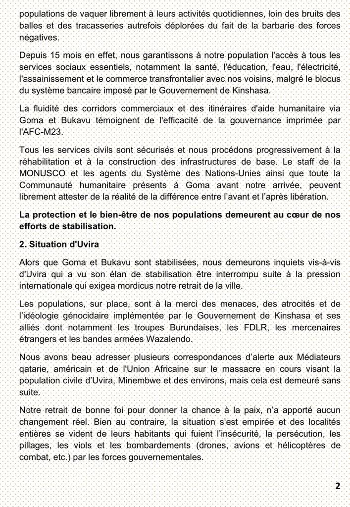 maozigabe's tweet image. #RDC : MOT DE CIRCONSTANCE DU COORDONNATEUR POLITIQUE DE L'#AFC-#M23 A L'OCCASION DE LA VISITE A GOMA DE L'AMBASSADEUR JAMES SWAN, REPRESENTANT SPÉCIAL DU SECRÉTAIRE GÉNÉRAL DES NATIONS-UNIES EN RDC ET CHEF DE LA MONUSCO CE VENDREDI 24 AVRIL 2026 ⤵️

@LAWRENCEKANYUKA [ DOCUMENT ]