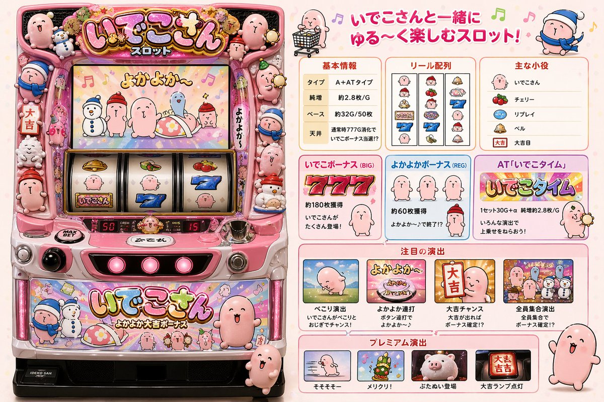 いでこさんパチンコパチスロ、なまじ人気になってじいさんに「おじぎしろこの餅がよぉ！」と台パンされたいな