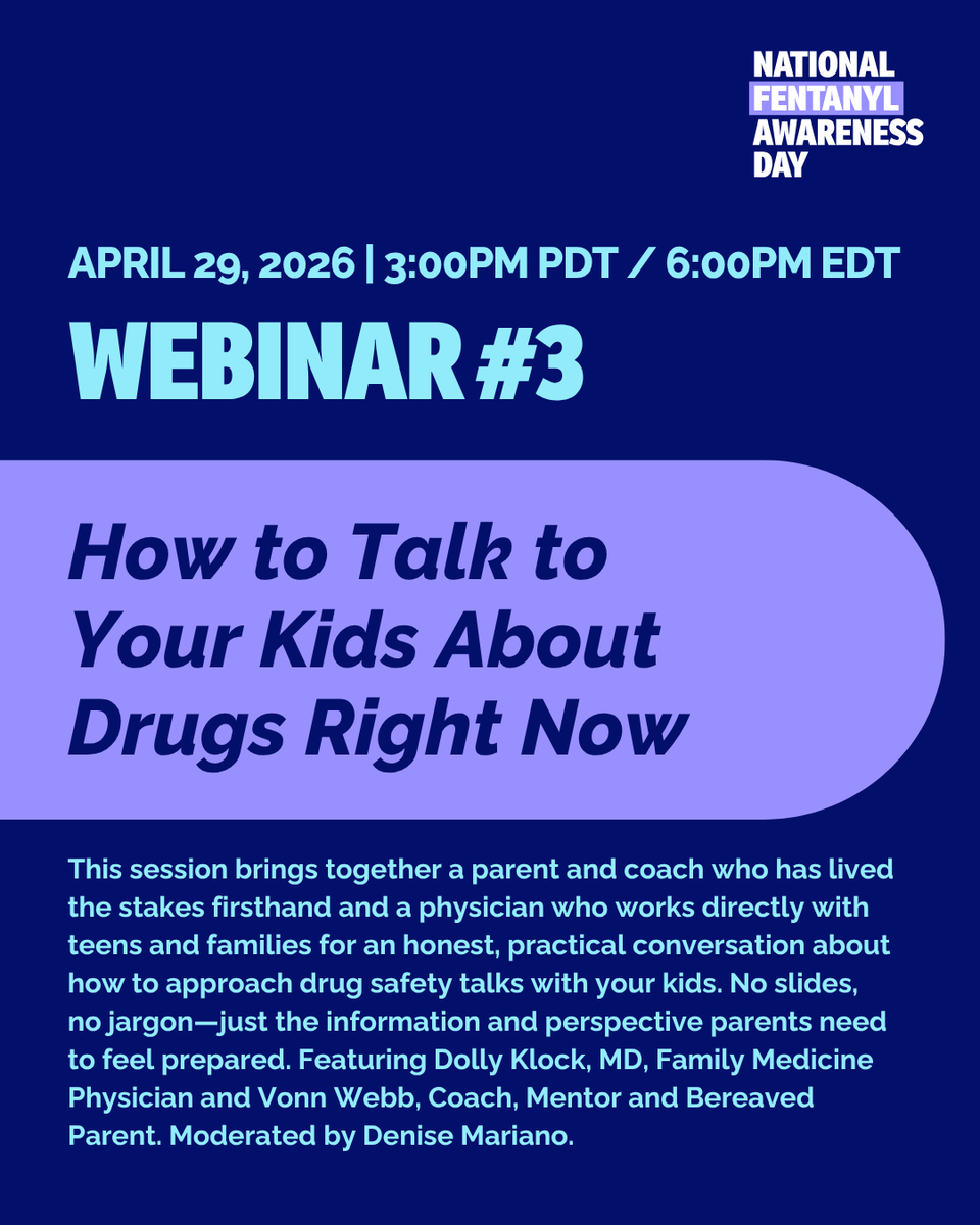 FentAwareDay's tweet photo. JOIN US FOR A LIFESAVING EVENT
For NFAD, Song for Charlie is hosting 3 expert conversations—on the latest drug data, the evolving drug landscape, and how to talk to your kids about it all. Find the one that fits you—or join all 3 on April 29.

RSVP TODAY - https://t.co/iEUTxK6xHq https://t.co/oIY5HG4war