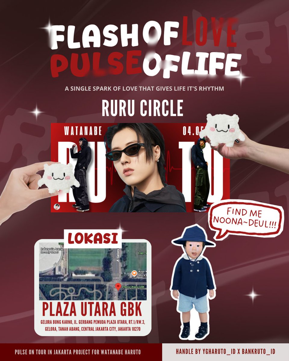 ygharuto_id's tweet photo. 𝐅𝐥𝐚𝐬𝐡 𝐨𝐟 𝐋𝐨𝐯𝐞, 𝐏𝐮𝐥𝐬𝐞 𝐨𝐟 𝐋𝐢𝐟𝐞
— RURU CIRCLE PULSE ON TOUR in JAKARTA 

Come find our Baby Ruto and join us at the Ruru Circle✨

🗓️ 25-26 April 2026
⏰ 12.00-12.30 WIB
📍 Plaza Utara GBK

Don’t miss it—see you there🤎

#FlashOfLove_PulseOfLife
#TREASURE_PULSEONinJAKARTA
#HARUTO #하루토 #ハルト #温斗