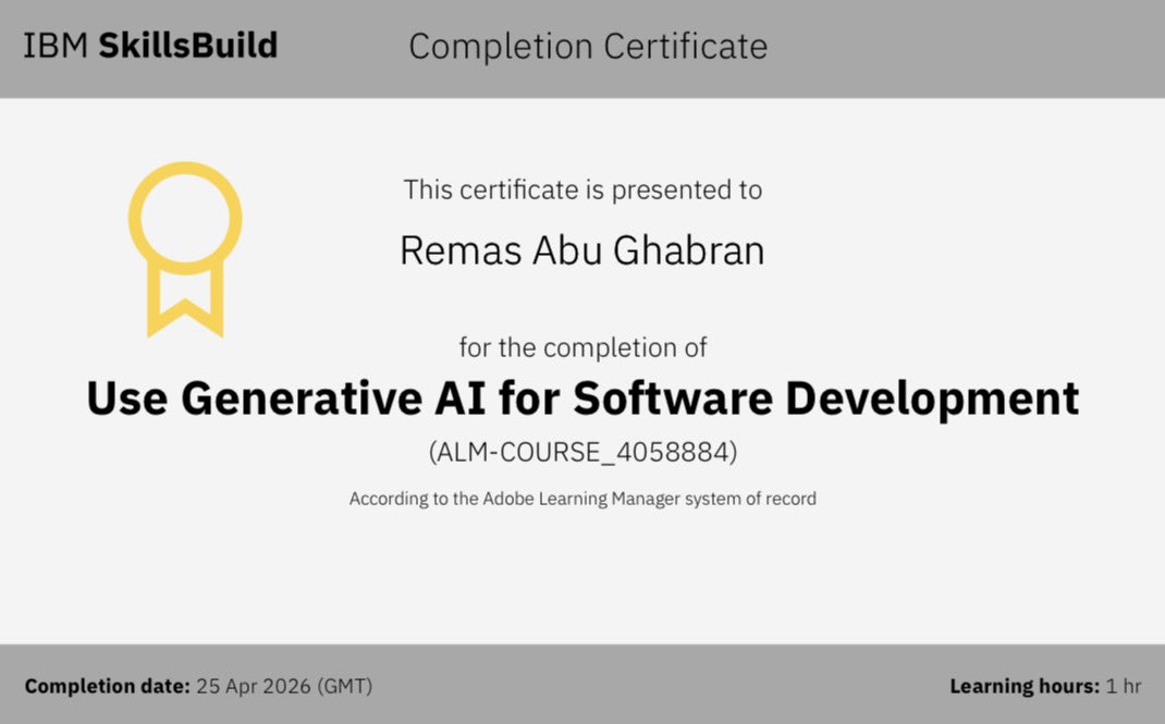 lrq_qr's tweet image. أتممت دورتين في IBM SkillsBuild:
• Unleashing the Power of AI Agents  
• Use Generative AI for Software Development  
تعلمت أساسيات مهمة في بناء الـ AI Agents وتطبيقات الذكاء الاصطناعي التوليدي في تطوير البرمجيات.  
مستمرة في تطوير مهاراتي في هذا المجال 🚀  
#AI #GenerativeAI