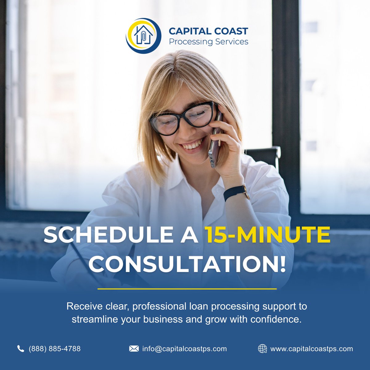 capitalcoastps's tweet photo. Schedule your 15-minute consultation today and see how we can help streamline your mortgage business.

#mortgageprocessing #LoanProcessing #MortgageProfessional #MortgageBrokerage #californiarealestate #capitalcoastps https://t.co/paiMb5FXVc
