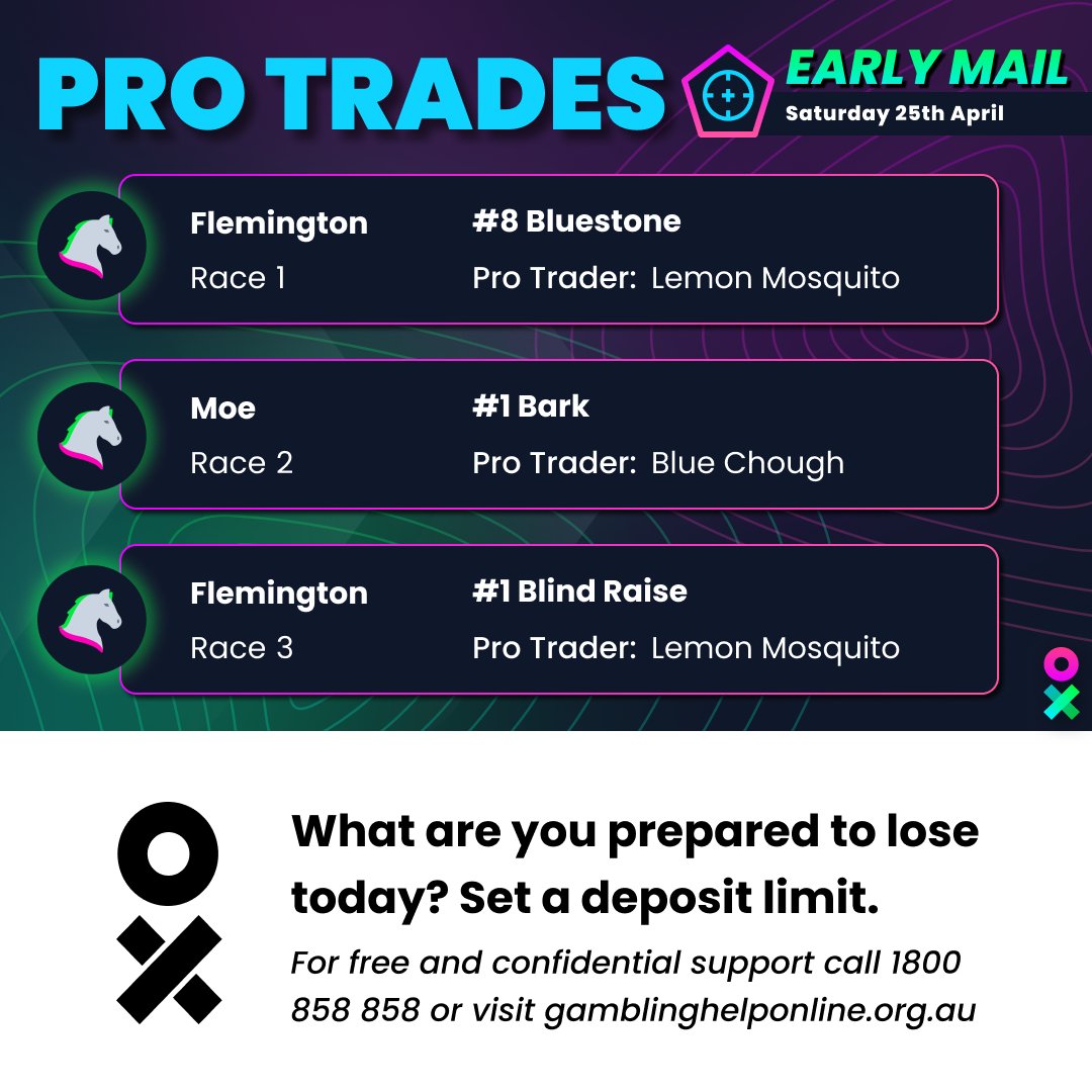 betright's tweet image. Follow actual bets placed by Real Pros betting with Bet Right on all Australian Thoroughbred, Greyhound and Harness races🔥🔥

betright.com.au/pro-trades 

#horsetips #Tips #protrades #earlymail #RacingTips