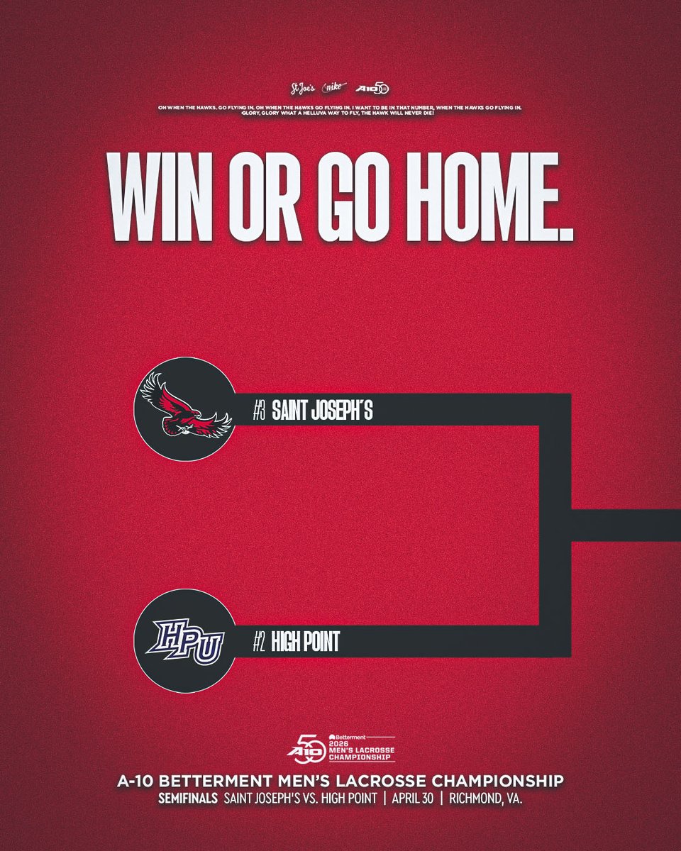 SJUHawks_MLax's tweet photo. Entering postseason play as the No. 3 seed.

#THWND | https://t.co/yQsOVpA2vv https://t.co/22eKSvSJRT
