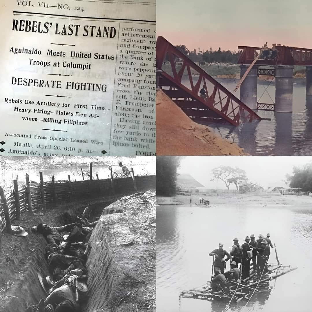 On April 25, 1899, the Battle of Calumpit began as the Americans advanced from Malolos. With Gen. Antonio Luna and his troops still in Pampanga until late in the battle, US troops under Gen. Arthur MacArthur crossed Bagbag River, forcing the Filipino retreat.

#FilipinoHistorian