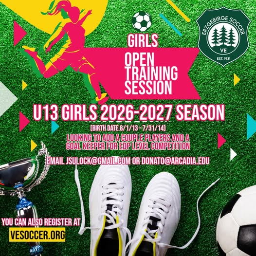 VEClub's tweet photo. The VE U13 Girls age group is in search of a few talented players including a goal keeper!  Please email jsulock@gmail.com or donato@arcadia.edu
You can also register at https://t.co/Mh4X1ZLA9D https://t.co/jIuJTN0ak7