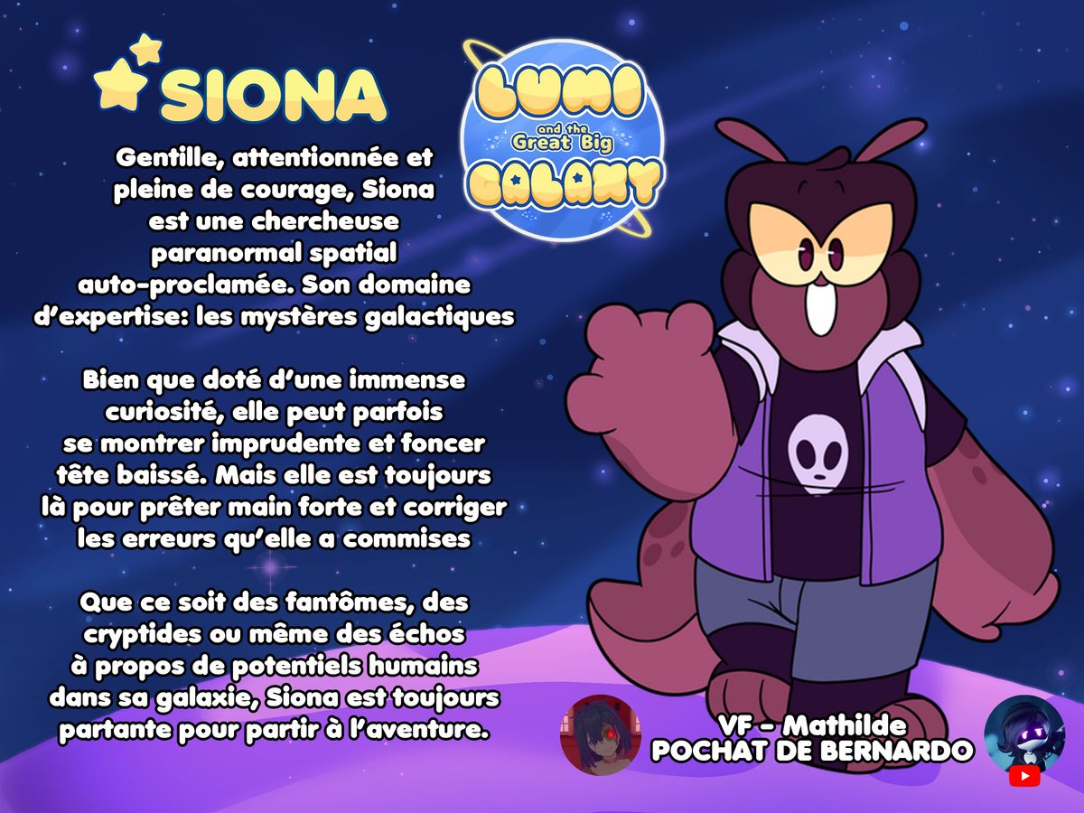 👽"Alors... Faisons notre propre lumière."

Mathilde Pochat de Bernardo <a href="/MilolinaStars/">Milolina Stars</a>  interprète Siona dans la version française de Lumi and the Great Big Galaxy #latgbg

✨Disponible sur la chaine youtube de <a href="/latgbg/">Lumi and the Great Big Galaxy</a>