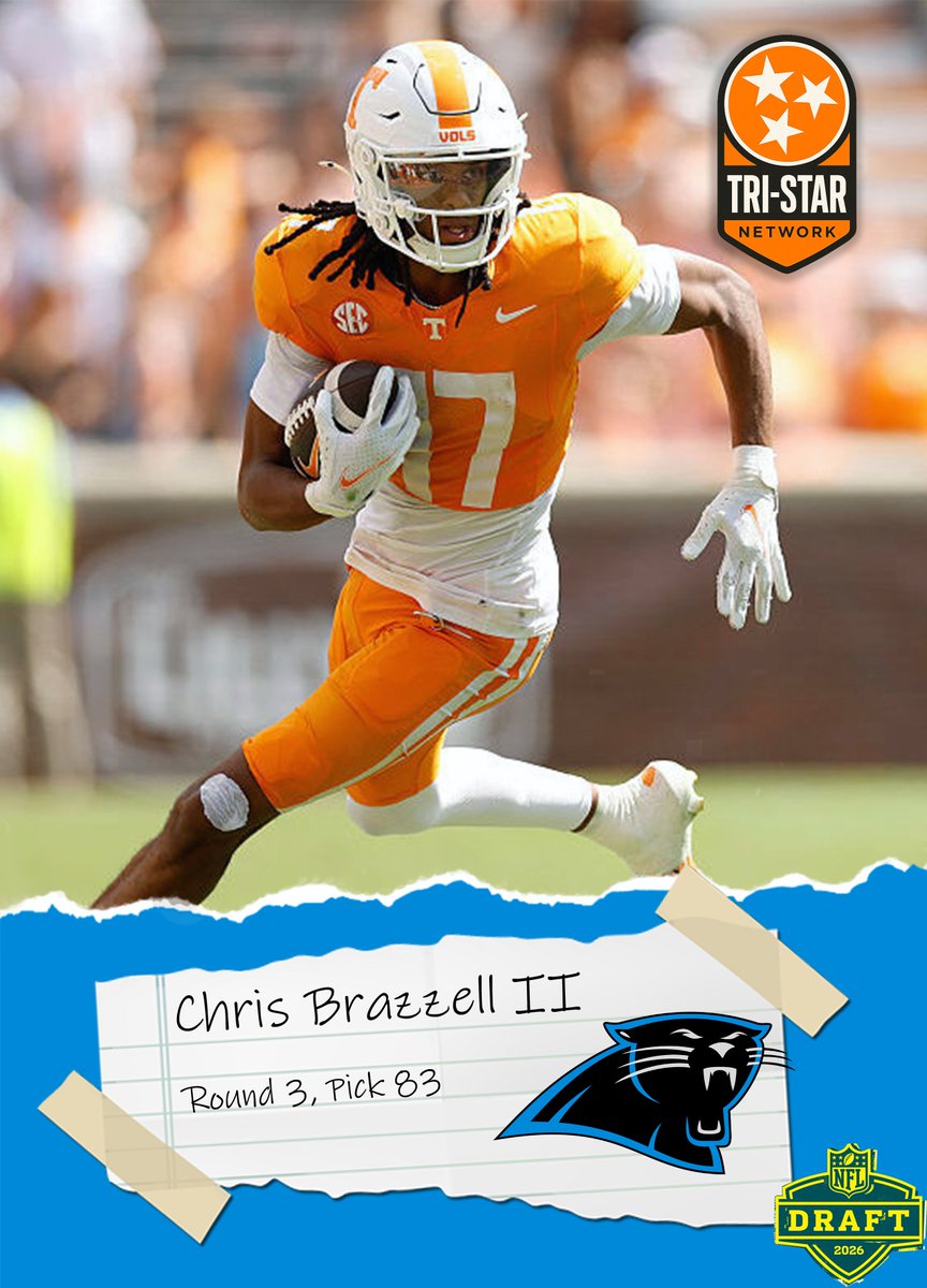 🚨 BREAKING 🚨

The Carolina Panthers have drafted VFL Chris Brazzell II with the 83rd pick!

#KeepPounding | #NFLDraft | #GBO🍊