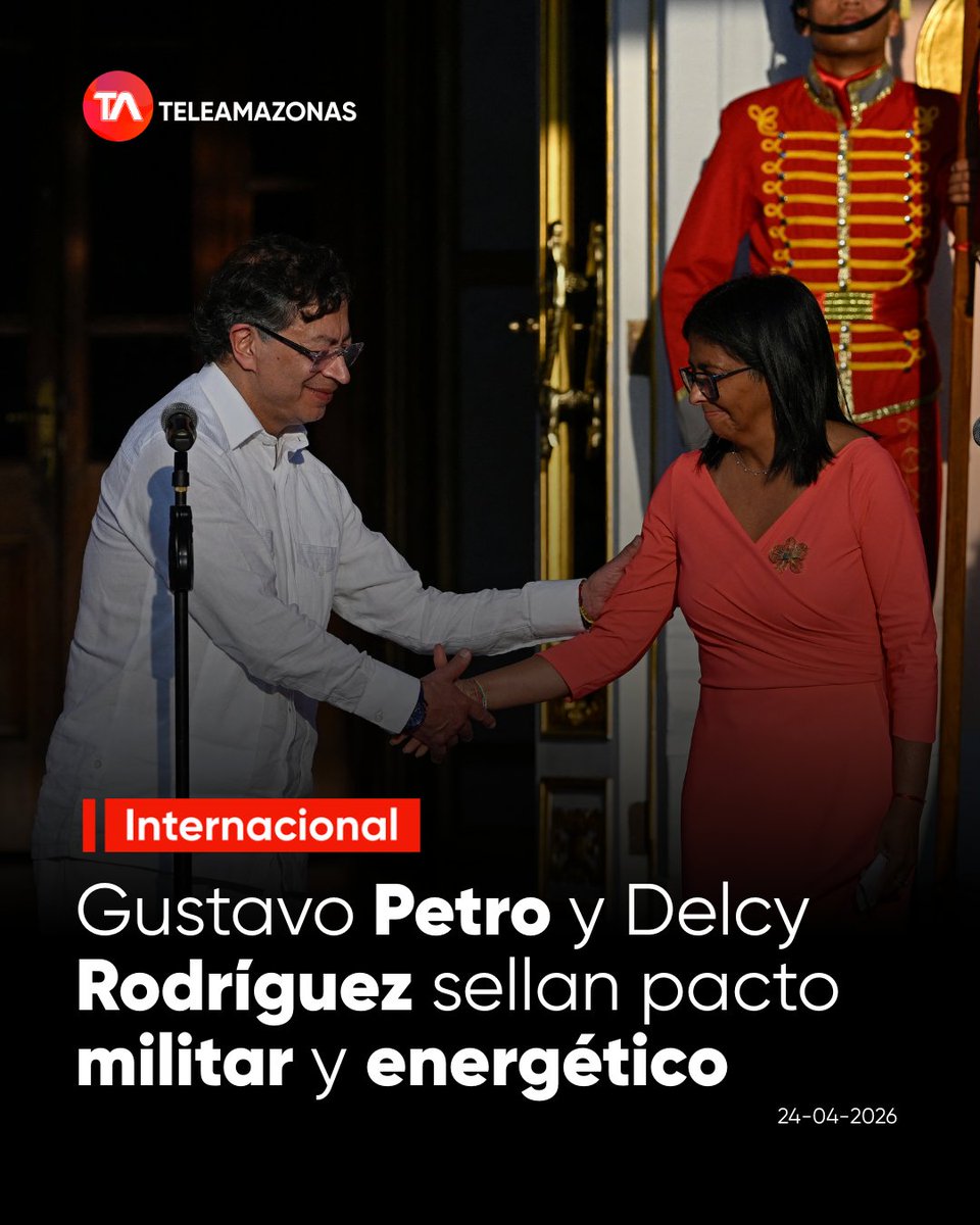 teleamazonasec's tweet image. #Internacional | Gustavo Petro sella acuerdos con Delcy Rodríguez en su primera visita a Caracas tras la captura de Maduro. 🤝🇻🇪🇨🇴 Planes militares fronterizos e interconexión eléctrica marcan la hoja de ruta. Los detalles aquí : f.mtr.cool/noofkrhxwb