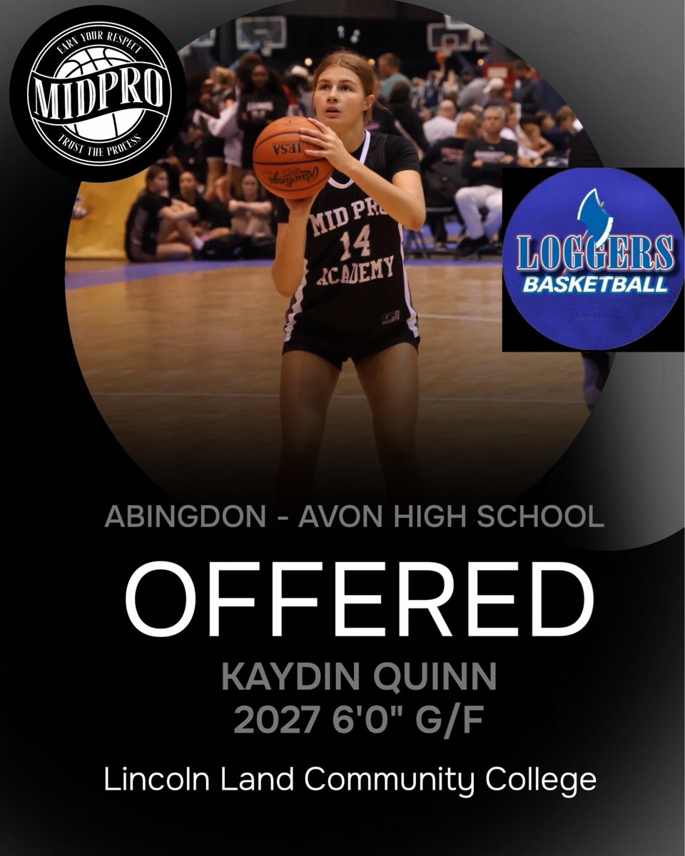 MidProGirls's tweet photo. 2027 G/F 6’0” Kaydin Quinn has received an offer from Lincoln Land Community College (JUCO) 

#MidProFam #ThisIsWhatWeDo #TrustTheProcess #EarnYourRespect #CreateYourStory https://t.co/wm6WIQ7me0
