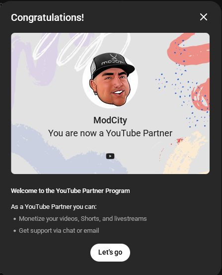 theRealShooKon3's tweet photo. After 1 week of streaming on youtube, we got freakin partnered! This is awesome!!!! #modcity https://t.co/maYvlIfqiG