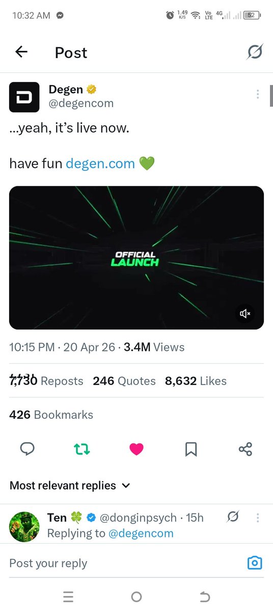 <a href="/degencom/">Degen</a> Thank you <a href="/degencom/">Degen</a> for this opportunity! Claiming to be one of those lucky winners 🍀✨

Notifs on for you 🔔