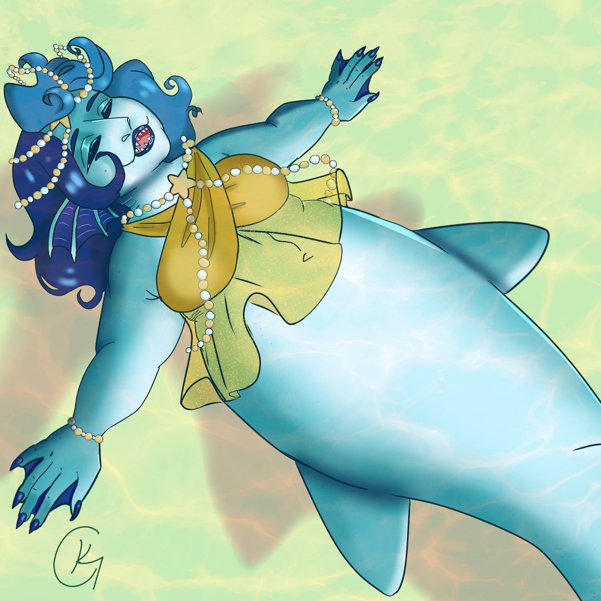 KrissGopher's tweet photo. why does sun bathing feel so good #mermaid #shark #oc https://t.co/HEDmQF7hLw