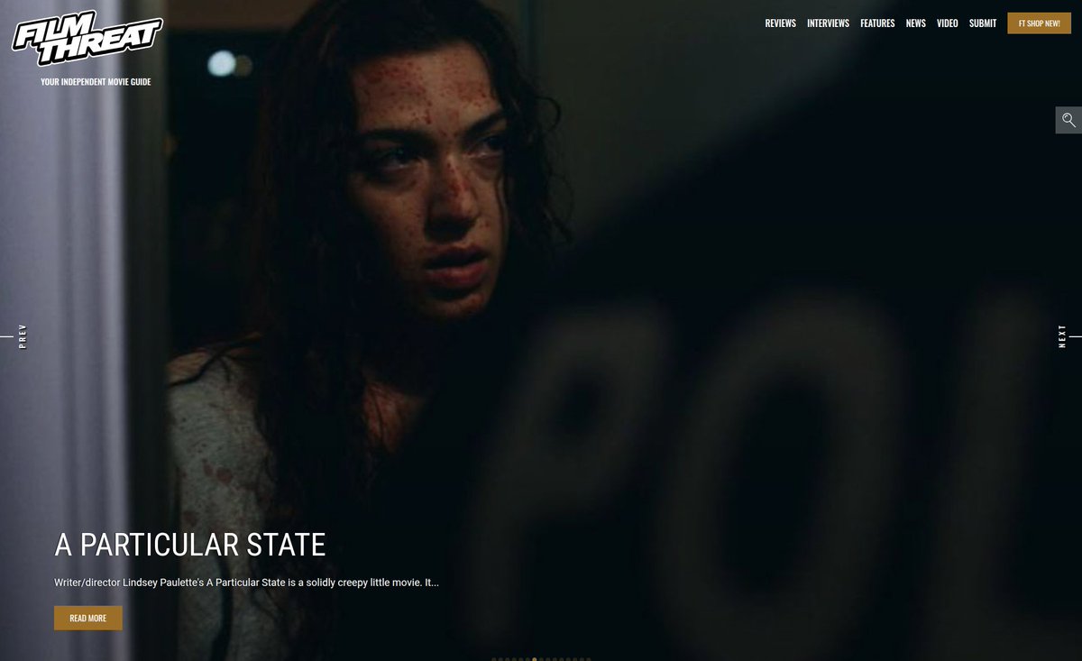 FilmThreat's tweet image. “Police officers Johnson and Ricci arrive with news. A neighbor has been murdered. Bailey keeps her composure…” A Particular State creeps Kent Hill out.
filmthreat.com/reviews/a-part… #SupportIndieFilm #AParticularState #Horror #Short