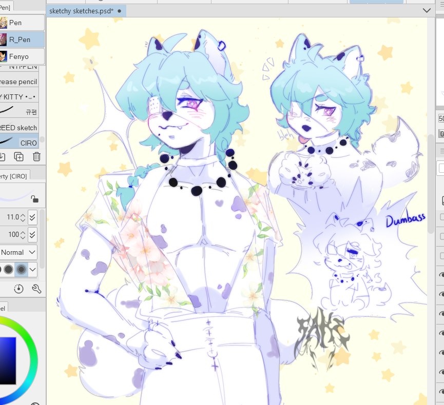 Sak3_xml's tweet photo. fursona stuff like a warmup https://t.co/GAn0hyK31K