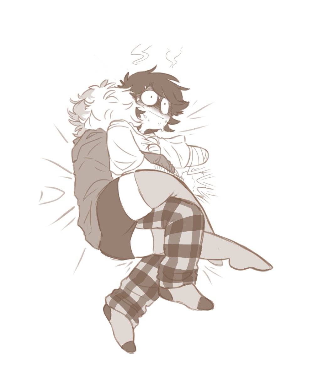 Tabersnax's tweet photo. It's been so long so I don't remember the exact events or what I wrote about it. I just remember kitty being clingy and wanting to help him during the entire recovery he had to go through. Even helping him learn to write again.

If I posted already them. Oh well lol. https://t.co/NFbKyov8n1