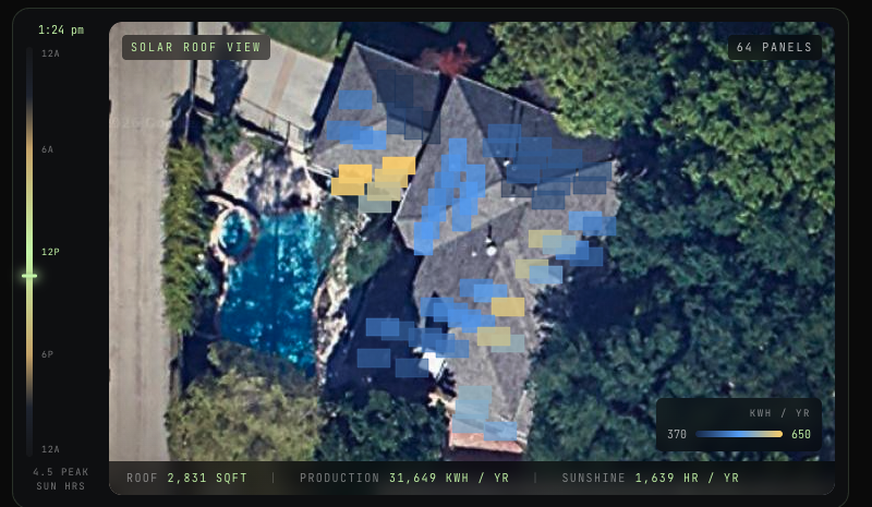 _shivsid's tweet photo. Inspired by rising gas costs from the Strait of Hormuz's closure, I used @google's new Solar API and public data to construct an interactive estimate for how much your home address could save on energy with solar. 

check it out and try @AbodeMoney for more savings

https://t.co/NuVSQNuHah
