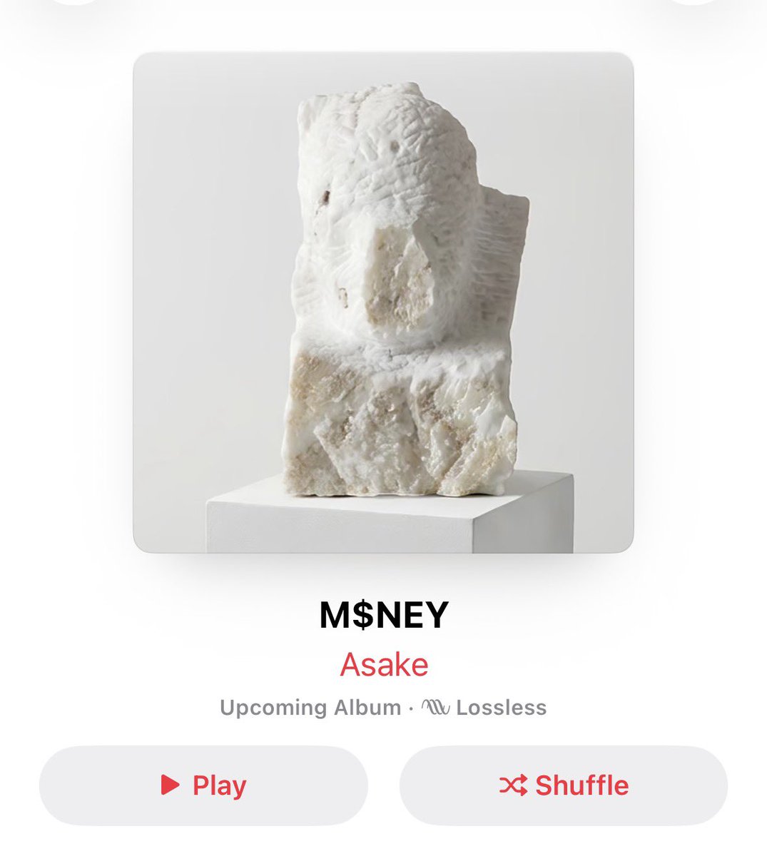 Toebiloba's tweet photo. there’s something i noticed early about Asake’s M$NEY artwork on Apple Music…

the first version didn’t look “final” to me.  
not in a bad way , more like it was meant to evolve.

now it’s already changing, and you can see the sculpture taking shape.

that’s what makes this interesting:

this might not just be a cover.  
it feels like a process… like we’re watching something being carved in real time.

most artists drop the finished identity.  
this one is showing the becoming.

i almost spoke on it yesterday when i felt it…  
but seeing it change now just confirms it:

this artwork was never meant to stay the same. 🗿