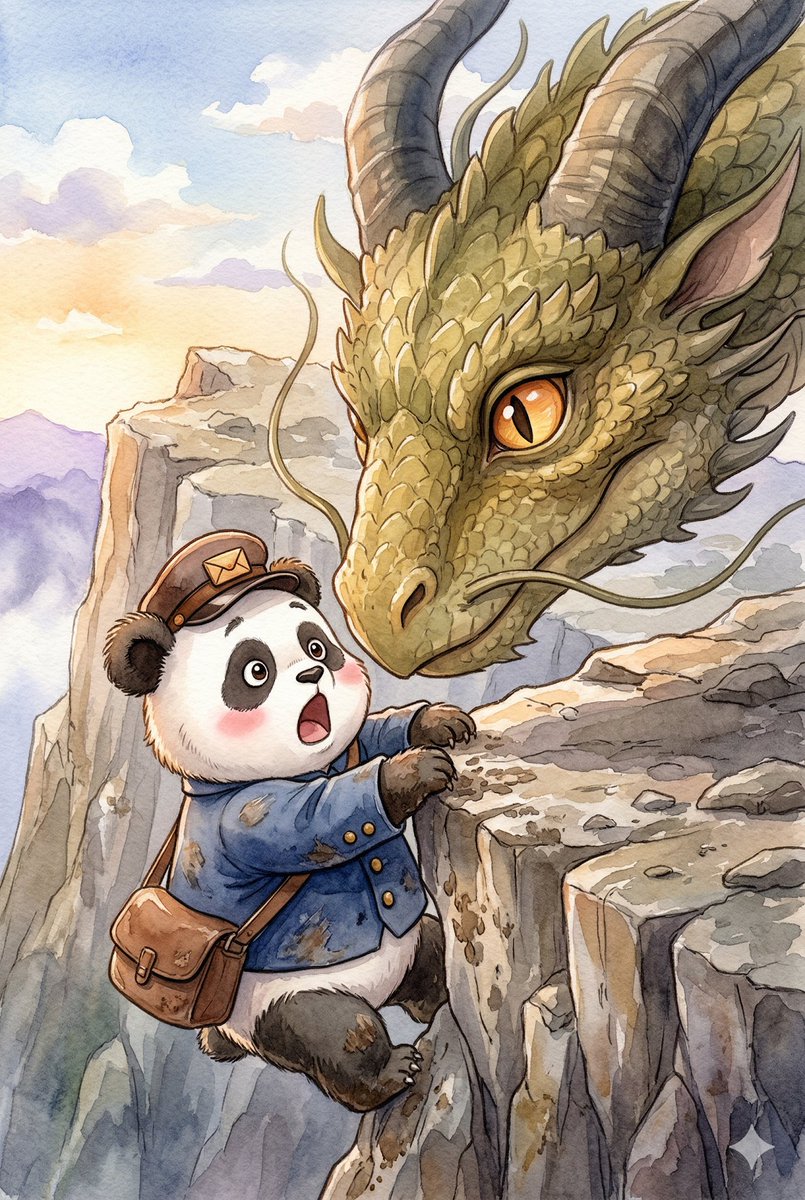 Panda_Studio_Ai's tweet image. やっと、てっぺんに てが とどきました。
からだを ひきあげて、かおを あげると――
おおきな おおきな めが、まっすぐ ポルを みていました。

#パンダ #panda #パンダ絵本 #てがみをとどけに