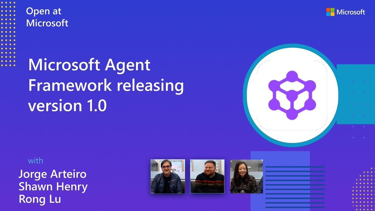 dotnet's tweet photo. Microsoft Agent Framework 1.0 is here — stable APIs, multi‑agent orchestration, long‑running workflows, and full C# + Python support. The VS Code Foundry Toolkit adds “Create Agent,” built‑in skills, &amp; Agent Inspector for visual debugging. Catch the demo: https://t.co/OKCvwOiln7 https://t.co/rfjpoaHifn