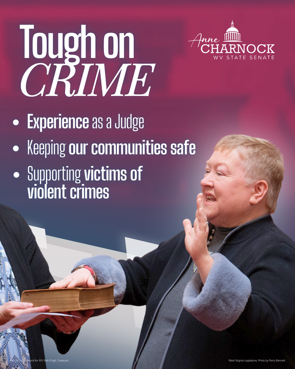 CharnockForWV's tweet photo. My years spent serving as Charleston’s Municipal Judge gave me a real world view at what truly protects our neighborhoods and loved ones. In the WV State Senate, my commitment remains the same. Let’s get to work! #CharnockForWV #WVSenate https://t.co/VHKI9P2puZ