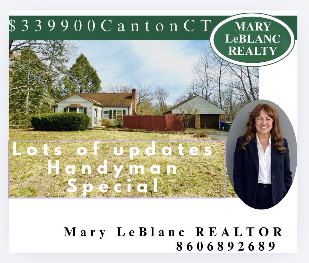 LeBlancRealty's tweet image. Sweet home in #Canton Ct $339900 Features fireplace living room 3 to 4 bedrooms , hardwoods floor throughout the house , tile floor in the kitchen and a two  car brick and vinyl sided garage . There is room for expansion on over 3/4 of an acre lot , with city water and city sewer