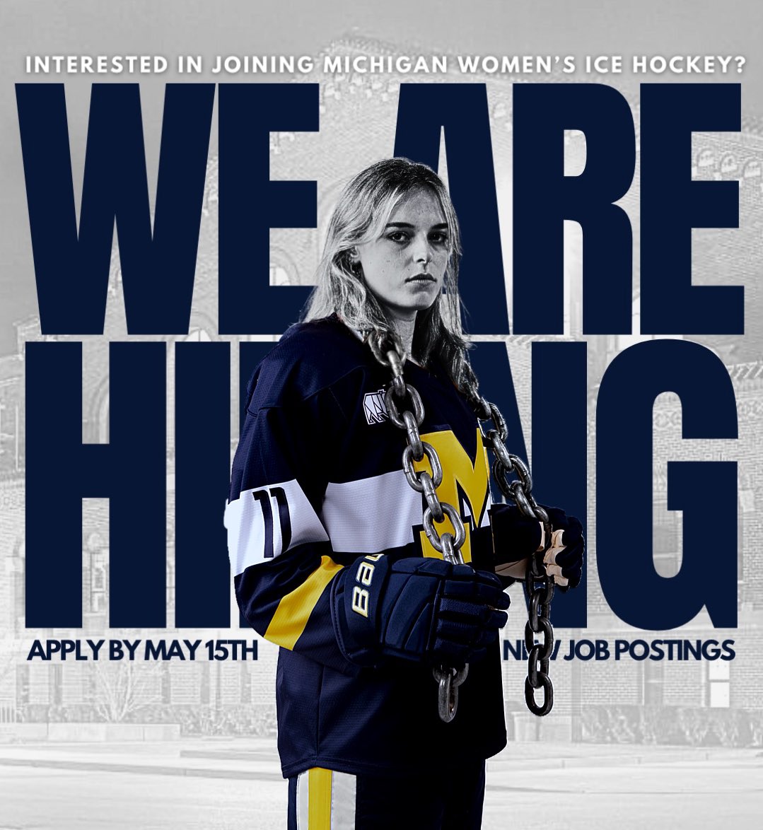 umichwhockey's tweet image. Your dream role just dropped! We’re hiring! Link in bio〽️ #goblue #umich #coachlife