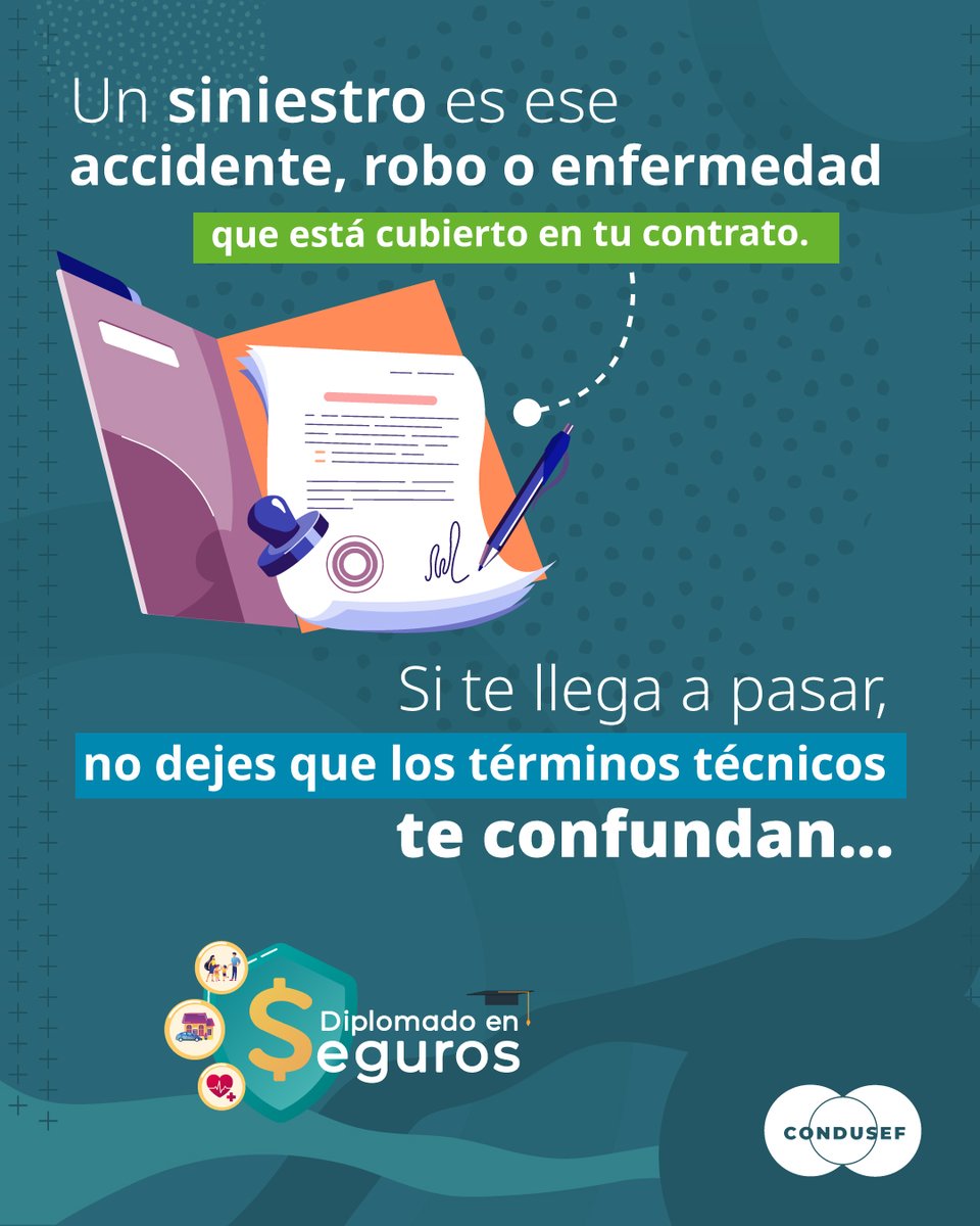 CondusefMX's tweet image. ⏰ Últimos días...

Para aprovechar la oportunidad de aprender cómo funciona un seguro y para qué sirve 🤔

✍️ Inscríbete al #Diplomado en #Seguros.
Es 100% en línea, a tu ritmo y gratuito.

¡Regístrate antes de que cierre la convocatoria!
👉 diplomadoenseguros.condusef.gob.mx