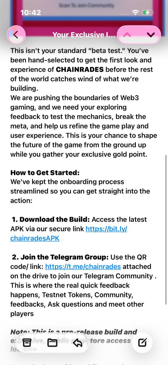 petr_savoy's tweet photo. Most “early access” invites in Web3 feel the same.

Download → click around → maybe earn points → leave.

Nothing really sticks.

What caught my attention with @Chainrades isn’t the invite itself.

It’s what they’re actually asking for:

“break the meta”

That’s different.

Because good games aren’t discovered by playing them safely.

They’re shaped by people who:

find what’s broken
exploit mechanics
push systems to their edge

That’s how real gameplay loops emerge.

And here’s the part most Web3 games still miss:

You can’t design “fun” in a vacuum.

You need real player behavior under pressure.

Not polished demos.
Not controlled testing.

Unpredictable humans doing unpredictable things.

That’s why this phase matters more than any token or reward.

If the gameplay holds up here → you have something real.
If it doesn’t → no amount of incentives will fix it later.

Also interesting shift:

Instead of “come earn,” it’s closer to:

“come help shape”

That’s a healthier starting point for any game trying to last.

I’ll probably test this just to see one thing:

Does it feel like a game first…
or a reward system with gameplay attached?

That answer usually tells you everything.

➜ Join the Telegram Group: https://t.co/dqzkXvZhbP