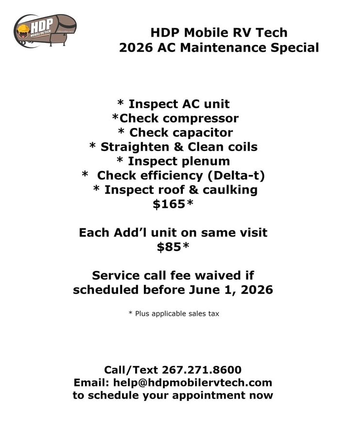 HDPMobileRV's tweet image. Did you schedule your appointment?   They’re booking up fast!!  #rvmaintenance #rvlife #hdpmobilervtech #rvrepairs #rvtech